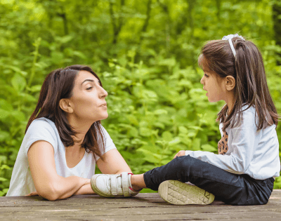 Parent Having a Heartfelt Conversation with Child