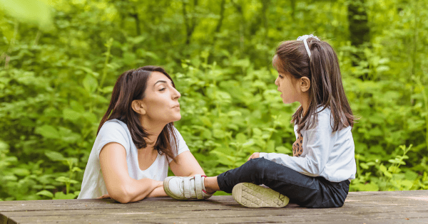 Parent Having a Heartfelt Conversation with Child